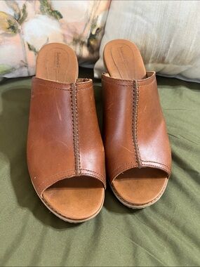 Timberland Brown Leather Open-Toe Mule Sandals